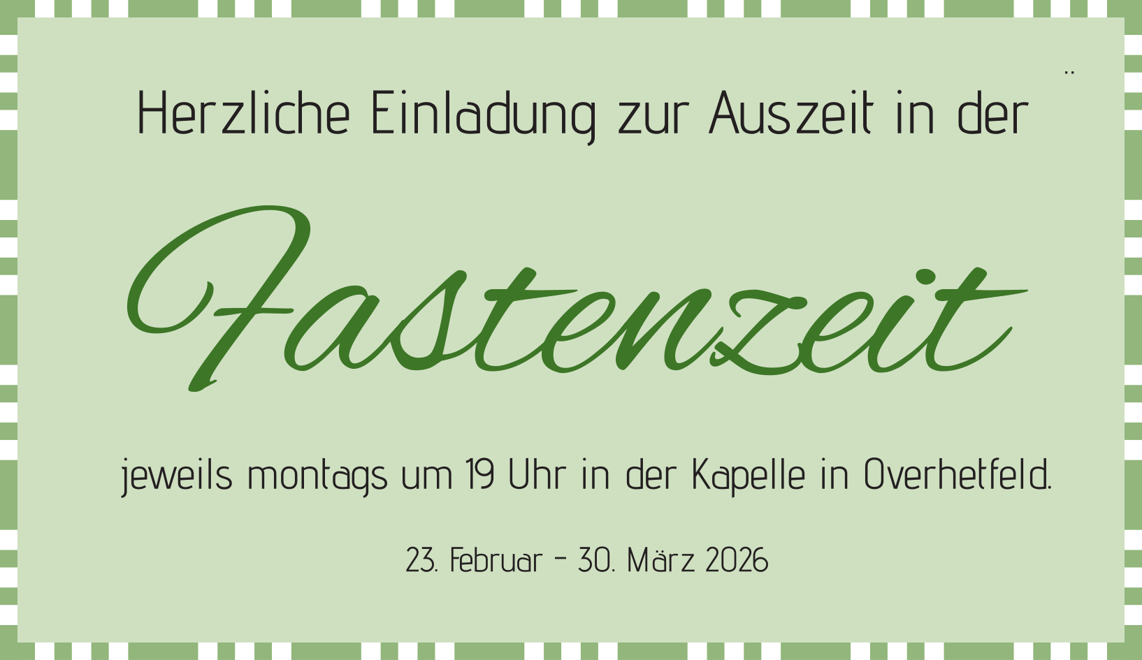 Fastenzeit (c) KKG St. Maria Niederkrüchten